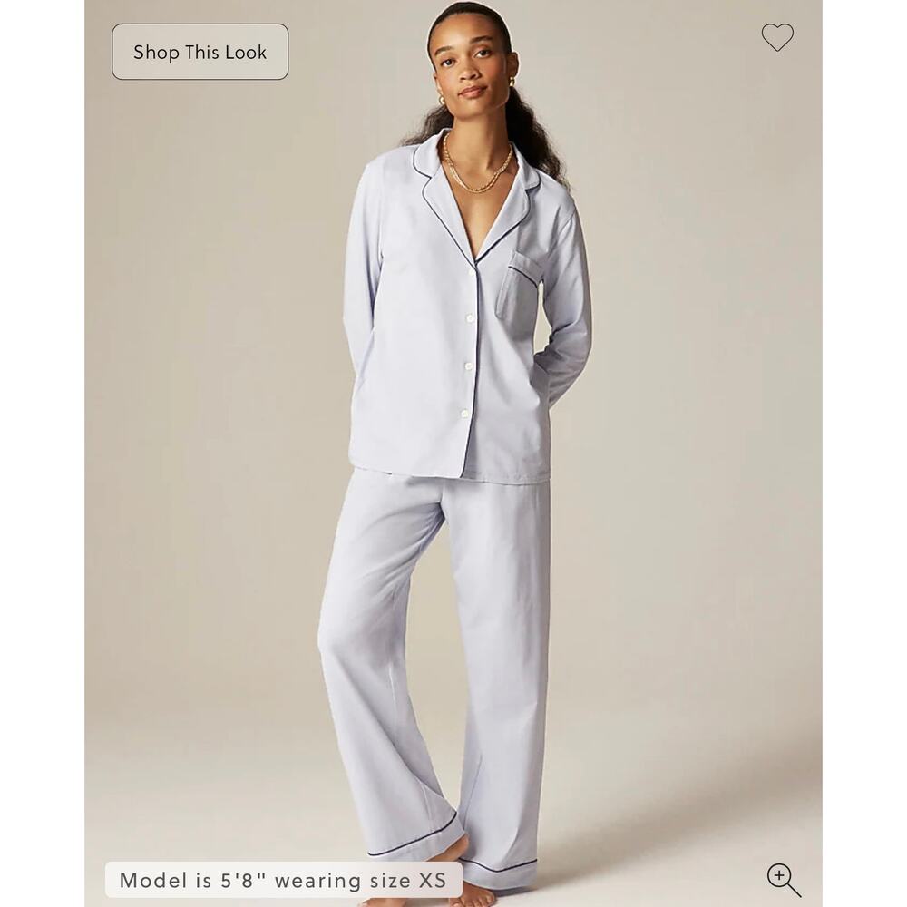 J. Crew Sweet Hyacinth Dreamy Cotton Blend Pajama Set NWT Large